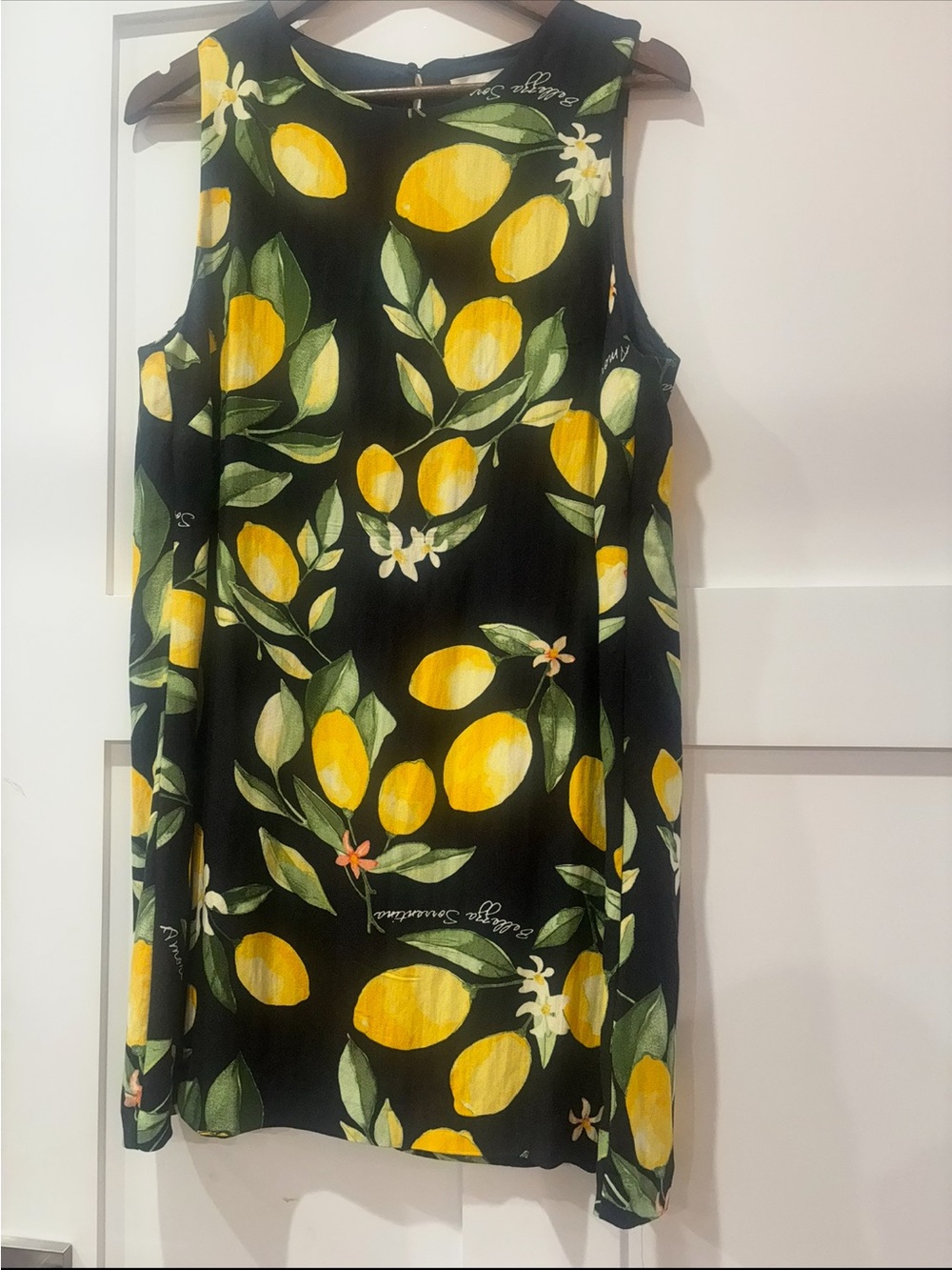 H&M Black Dress with Yellow Lemon Print